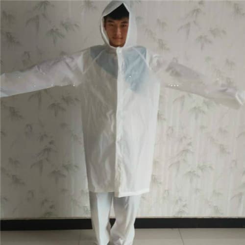 Adult White PEVA Raincoat